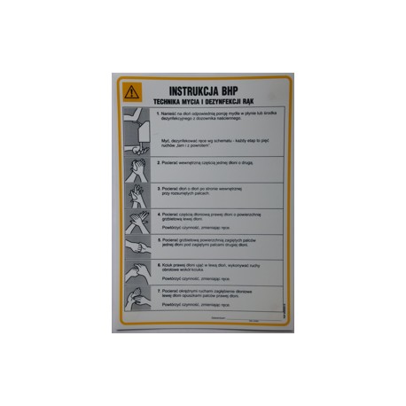 Instrukcja BHP - Technika mycia i dezynfekcji rąk.