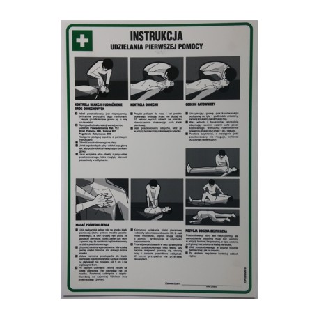 Instrukcja udzielenia pierwszej pomocy.