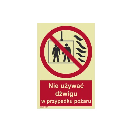 F114 Nie używać dźwigu w przypadku pożaru