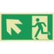 E101 Wyjście ewakuacyjne strzałka 45 stopni w lewo do góry