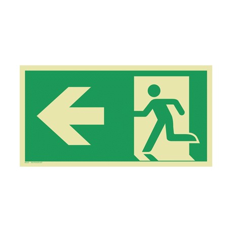 E104 Wyjście ewakuacyjne strzałka w lewo