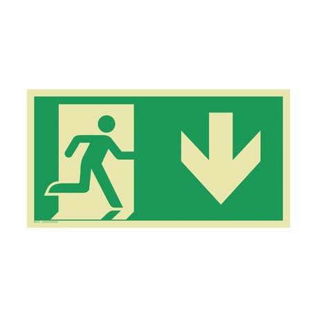 E107 Wyjście ewakuacyjne strzałka w dół (prawe)