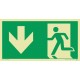 E117 Wyjście ewakuacyjne strzałka w dół (lewe)