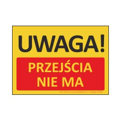 T427 UWAGA! Przejścia nie ma