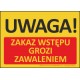 T433 UWAGA! Zakaz wstępu grozi zawaleniem