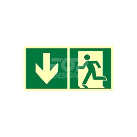 AE094 Kierunek do wyjścia ewakuacyjnego w dół (lewy)