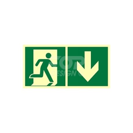 AE099 Kierunek do wyjścia ewakuacyjnego w dół (prawy)