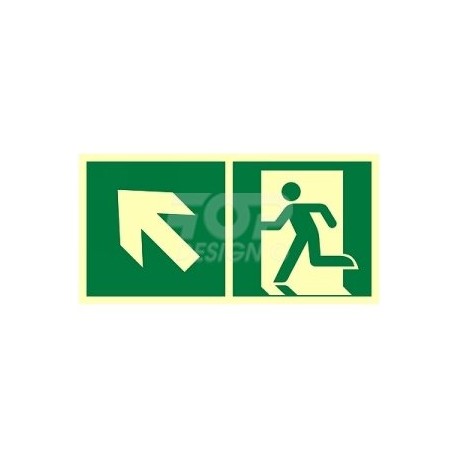 AE091 Kierunek do wyjścia ewakuacyjnego w górę w lewo