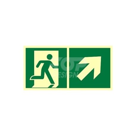 AE096 Kierunek do wyjścia ewakuacyjnego w górę w prawo